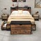 Costway Storage Ottoman Bench Flip Top Wooden Storage Chest with Cushion & 2 Drawers
